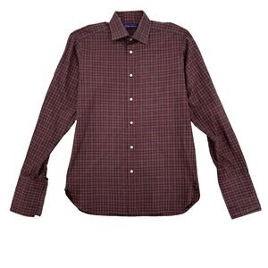 Vintage Ralph Lauren Purple Label (RLPL) Mens Sz 15 Small Plaid Button Up Shirt